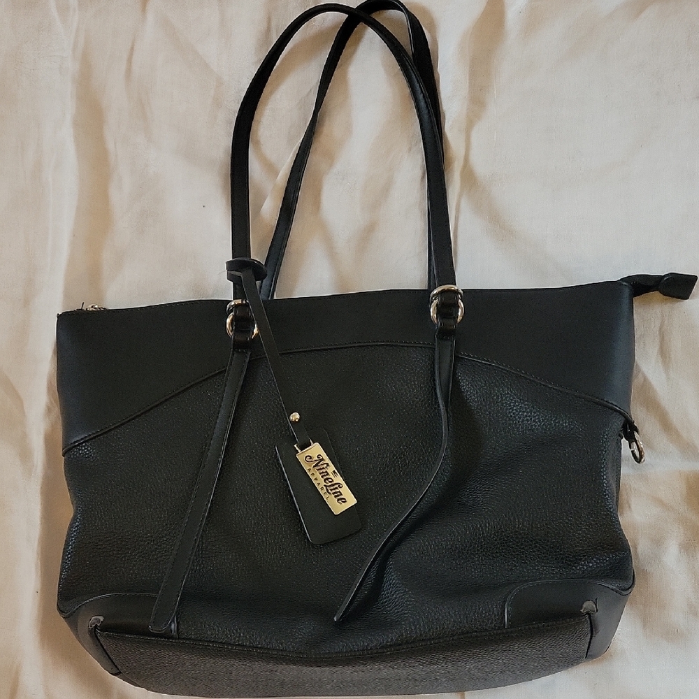 Nine Line Conseal Carry Purse Black Leather Tote Bag